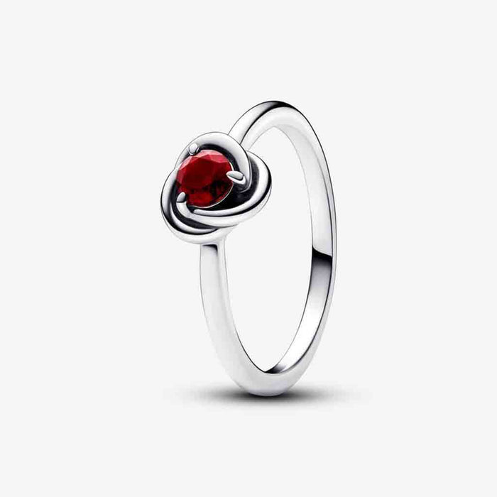 PANDORA : January Red Eternity Circle Ring - PANDORA : January Red Eternity Circle Ring