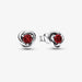 PANDORA : January Red Eternity Circle Stud Earrings -