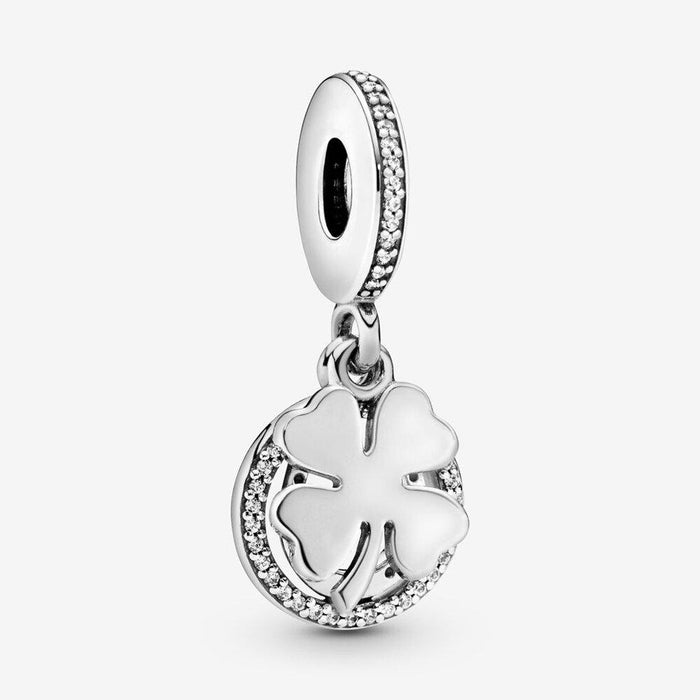 PANDORA : Lucky Four-Leaf Clover Dangle Charm -