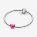 PANDORA : Metallic Pink Heart Charm -