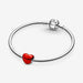 PANDORA : Metallic Red Heart Charm -