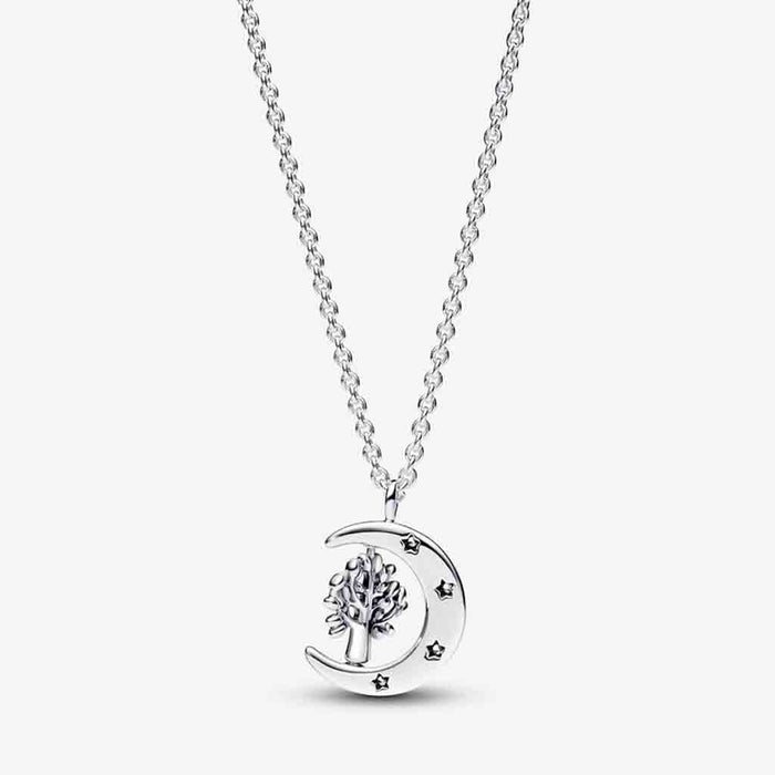 PANDORA : Moon & Spinning Tree of Life Pendant Necklace - PANDORA : Moon & Spinning Tree of Life Pendant Necklace