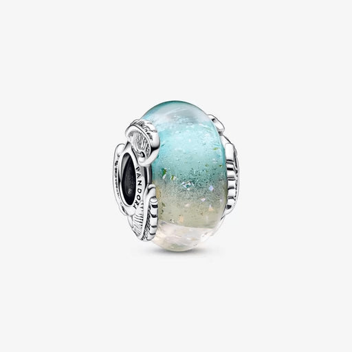 PANDORA : Multicolour Murano Glass & Curved Feather Charm -