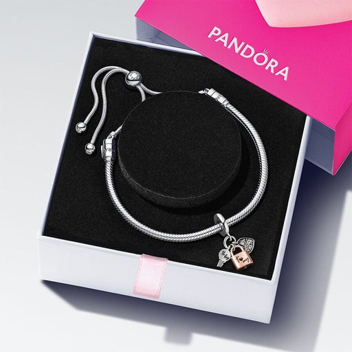 PANDORA : Padlock & Heart Bracelet Gift Set - Two-tone - PANDORA : Padlock & Heart Bracelet Gift Set - Two-tone