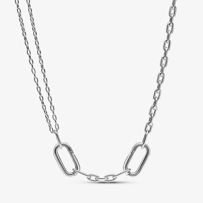 PANDORA : Pandora ME Double Link Chain Necklace in Sterling Silver - PANDORA : Pandora ME Double Link Chain Necklace in Sterling Silver