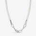 PANDORA : Pandora ME Freshwater Cultured Pearl Necklace with 2 Connectors - 17.7" -