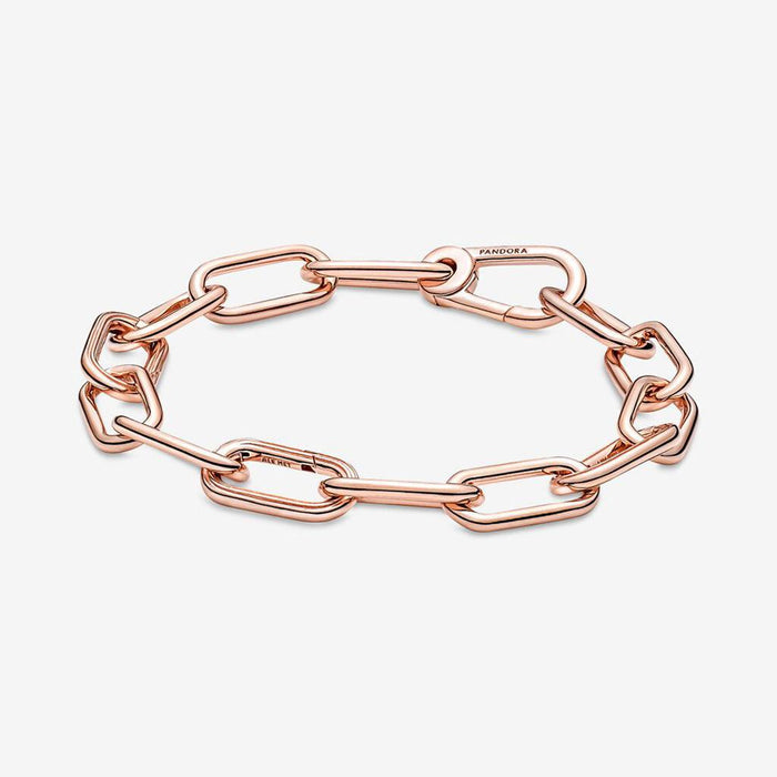 PANDORA : Link Chain Bracelet with 3 Connectors in Rose Gold - Pandora ME collection