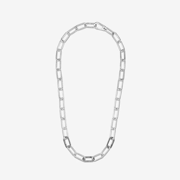 Straight Flush Pave Crystal Medium Chain Link Tennis Necklace