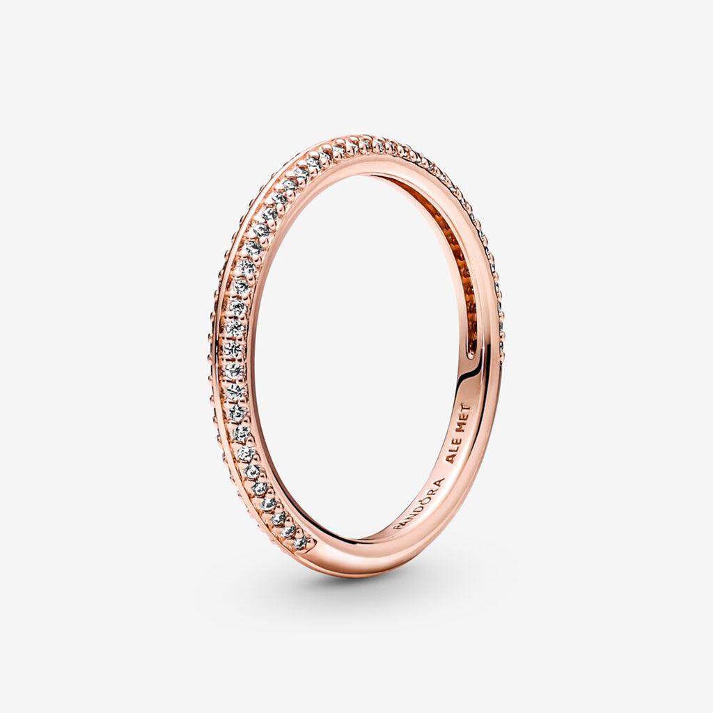 Pandora rose gold, pavé leaf store charm.