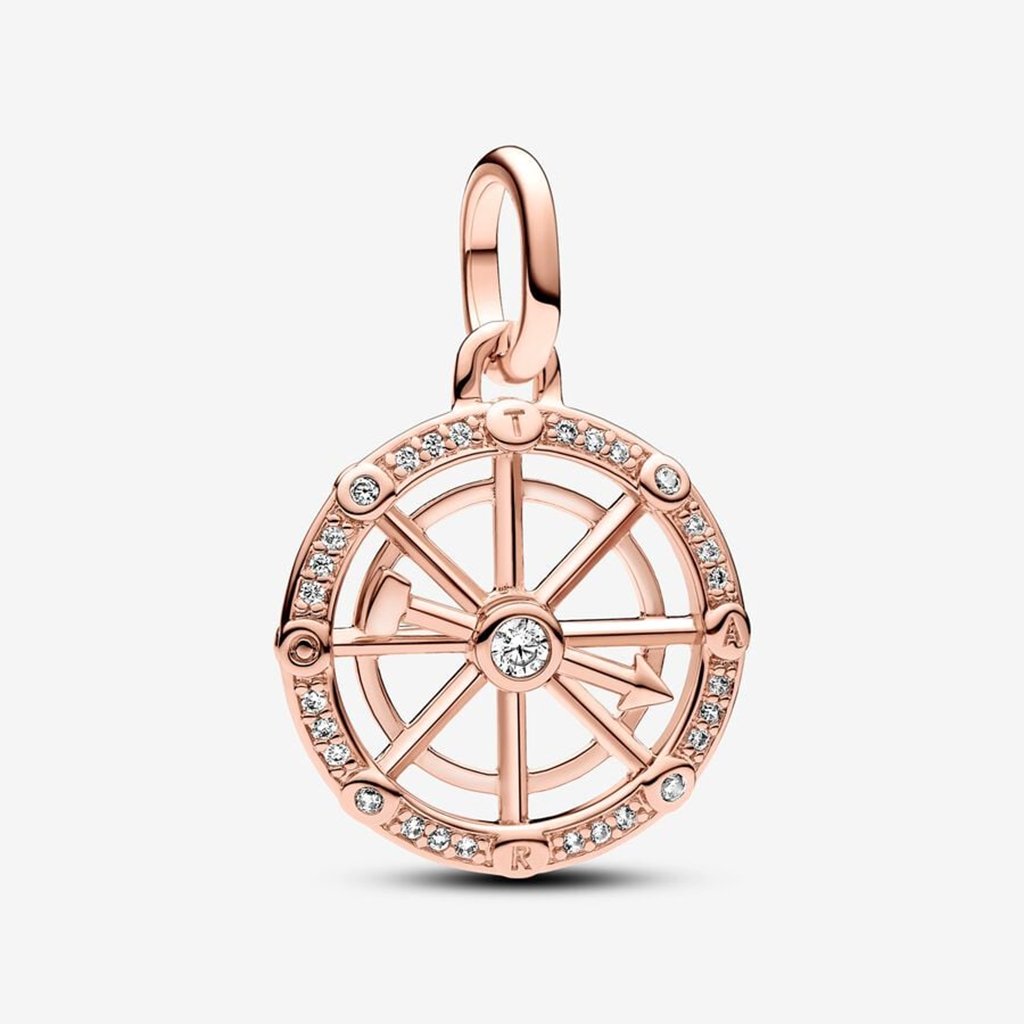 PANDORA : Pandora ME Wheel of Fortune Medallion Charm - 14k Rose