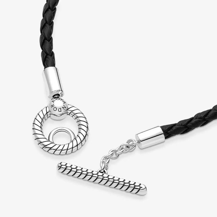 PANDORA : Pandora Moments Braided Leather T-bar Bracelet - Annies Hallmark  and Gretchens Hallmark $60.00