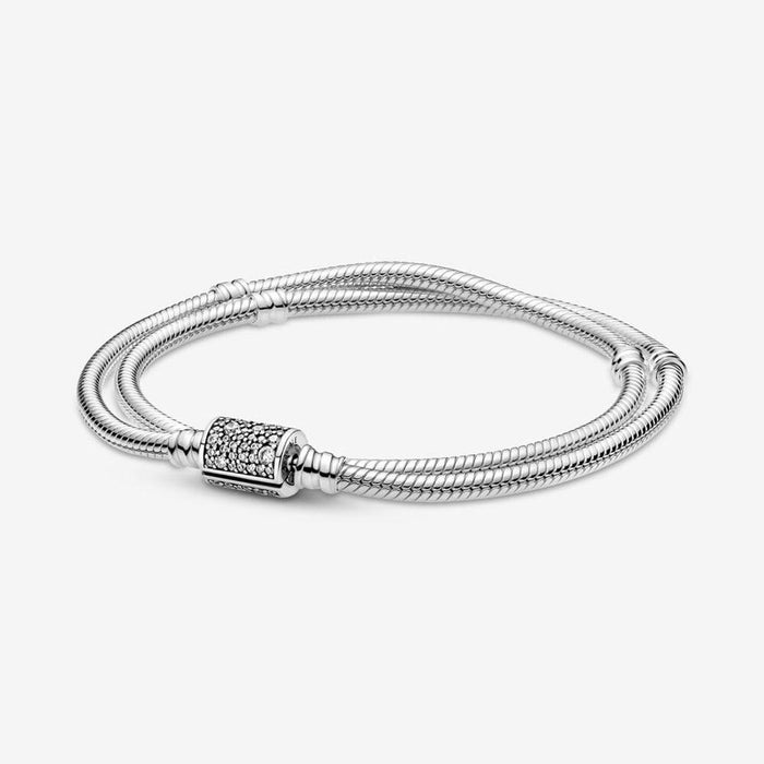 Pandora Moments Silver Signature Clasp Bracelet 