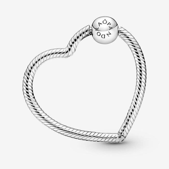 PANDORA : Pandora Moments Heart Charm Holder in Sterling Silver -