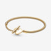 PANDORA : Pandora Moments Heart T-Bar Snake Chain Bracelet - Gold Plated -