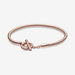 PANDORA : Pandora Moments T-Bar Snake Chain Bracelet in Rose Gold -