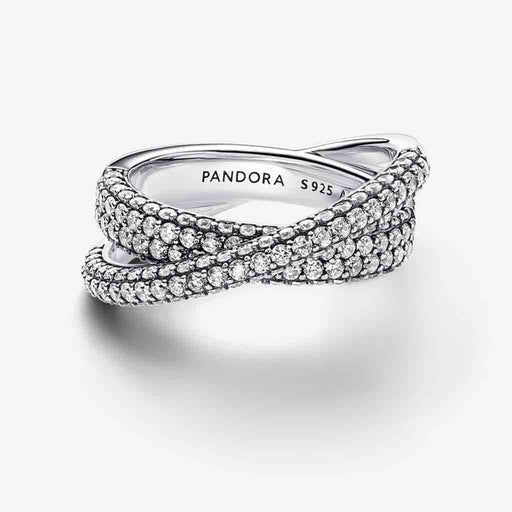 PANDORA : Pandora Timeless Pavé Crossover Dual Band Ring - PANDORA : Pandora Timeless Pavé Crossover Dual Band Ring