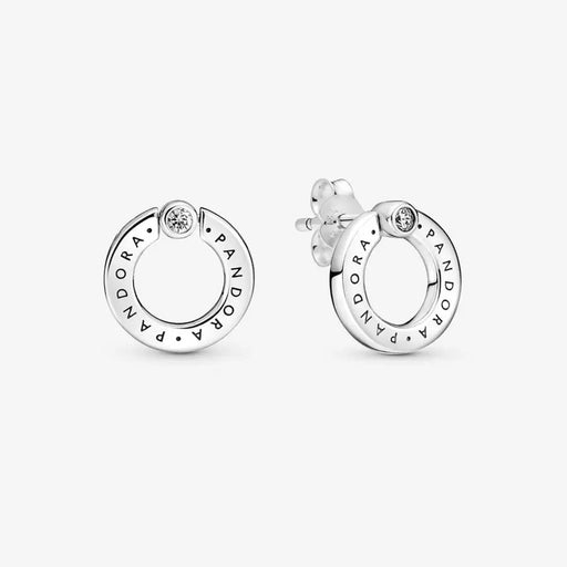 PANDORA : Pavé & Logo Circle Reversible Stud Earrings -