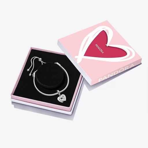 PANDORA : Pearlescent White Heart Bracelet Gift Set - PANDORA : Pearlescent White Heart Bracelet Gift Set