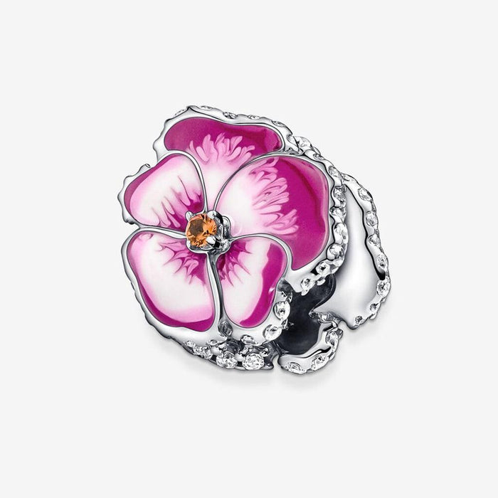 PANDORA : Pink Pansy Flower Charm -