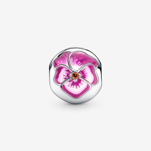 PANDORA : Pink Pansy Flower Clip Charm -