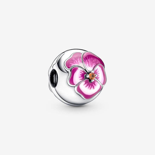 PANDORA : Pink Pansy Flower Clip Charm -