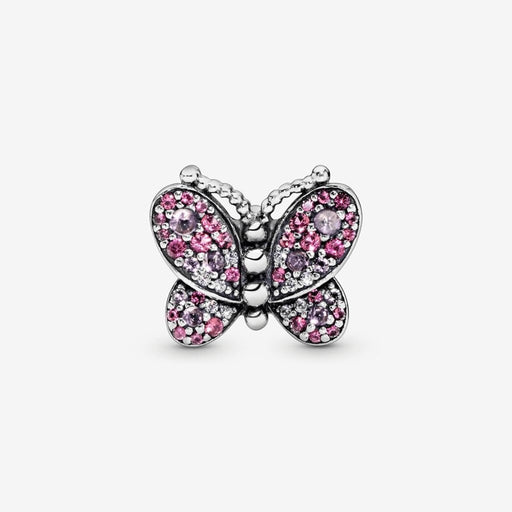 PANDORA : Pink Pavé Butterfly Charm -