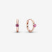PANDORA : Pink Solitaire Huggie Hoop Earrings -