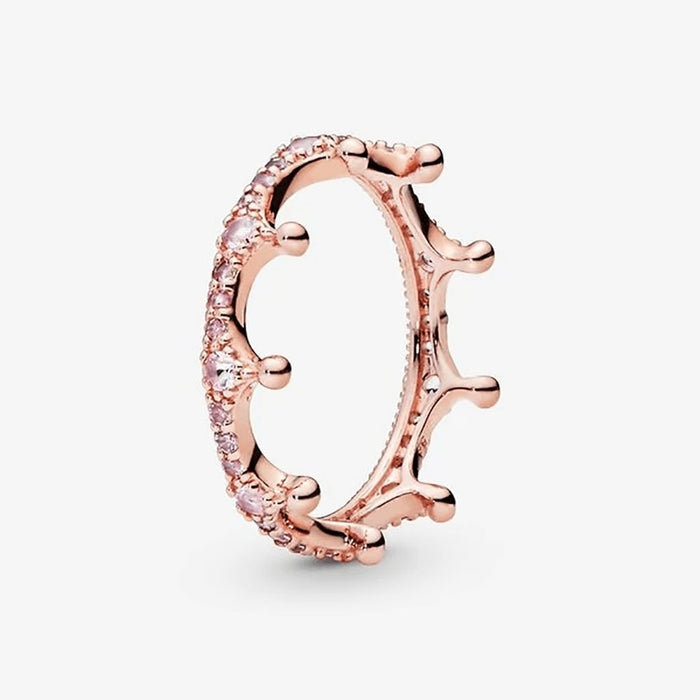 PANDORA : Pink Sparkling Crown Ring -
