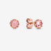 PANDORA : Pink Sparkling Crown Stud Earrings -