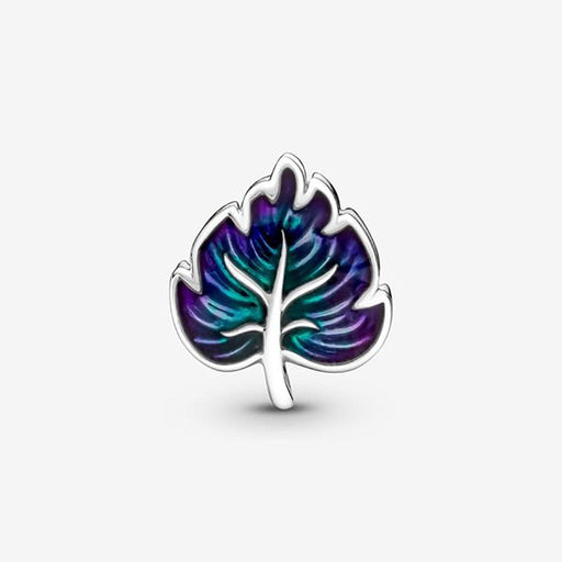 PANDORA : Purple & Green Leaf Charm -