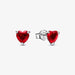 PANDORA : Red Heart Stud Earrings -