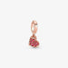 PANDORA : Red Pavé Tilted Heart Dangle Charm -