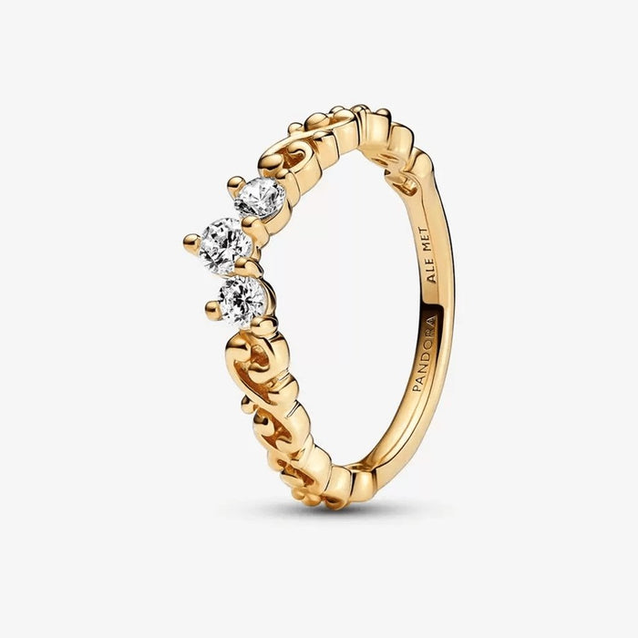 PANDORA : Regal Swirl Tiara Ring - Gold Plated -