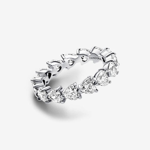 PANDORA : Row of Hearts Eternity Ring - Sterling Silver - PANDORA : Row of Hearts Eternity Ring - Sterling Silver