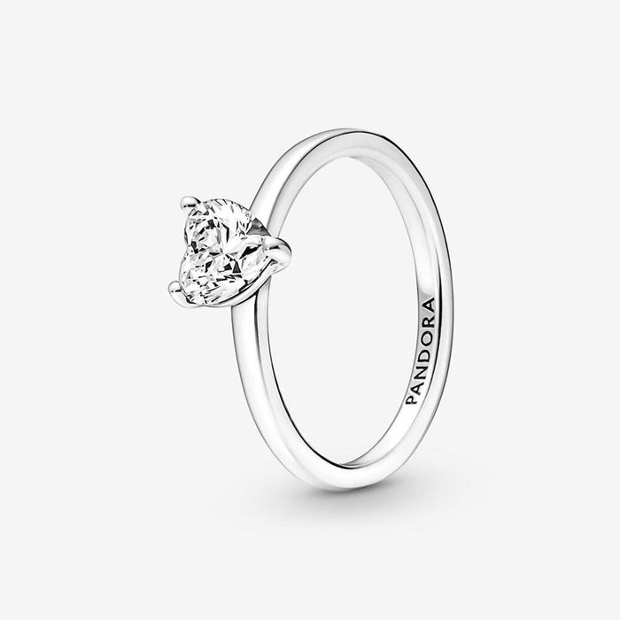 PANDORA : Sparkling Heart Solitaire Ring -