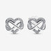 PANDORA : Sparkling Infinity Heart Stud Earrings -