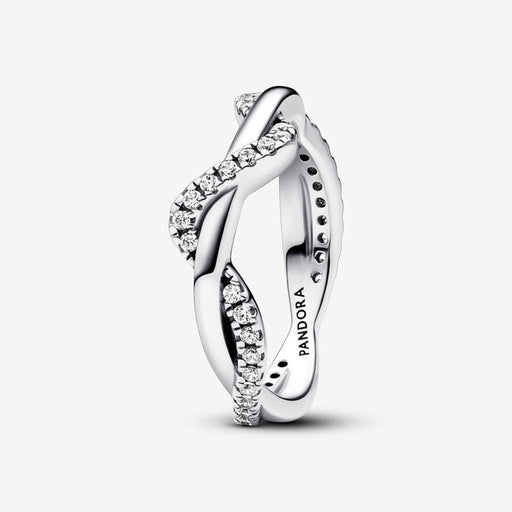 PANDORA : Sparkling Intertwined Wave Ring - Sterling Silver - PANDORA : Sparkling Intertwined Wave Ring - Sterling Silver
