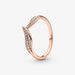 PANDORA : Sparkling Leaves Ring in Rose Gold -