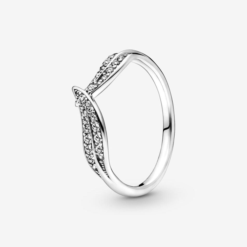 PANDORA : Sparkling Leaves Ring in Silver - Annies Hallmark and