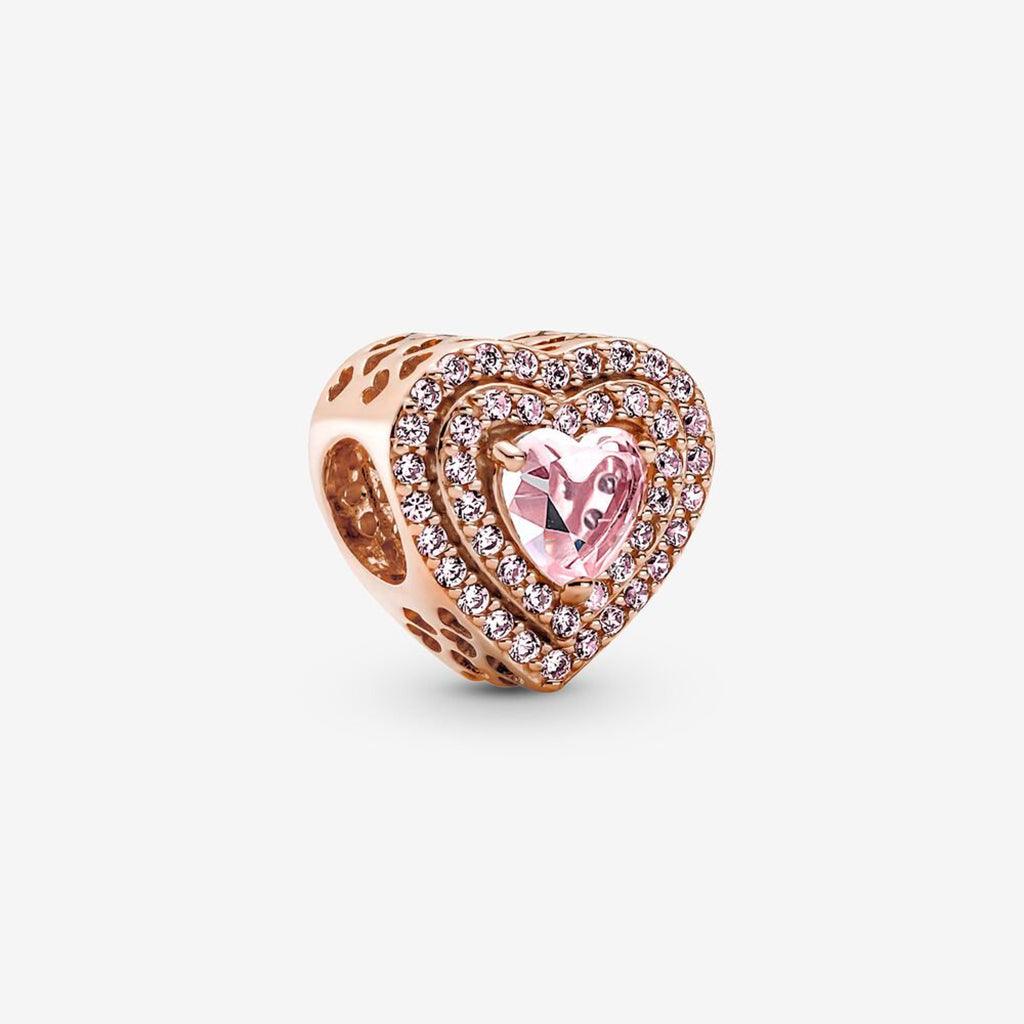 PANDORA : Sparkling Levelled Heart Charm - Annies Hallmark and