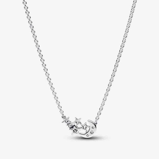 PANDORA : Sparkling Moon & Star Collier Necklace - PANDORA : Sparkling Moon & Star Collier Necklace