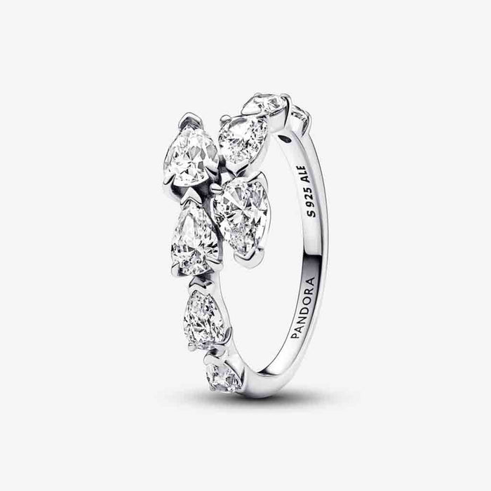 PANDORA : Sparkling Overlapping Band Ring - PANDORA : Sparkling Overlapping Band Ring