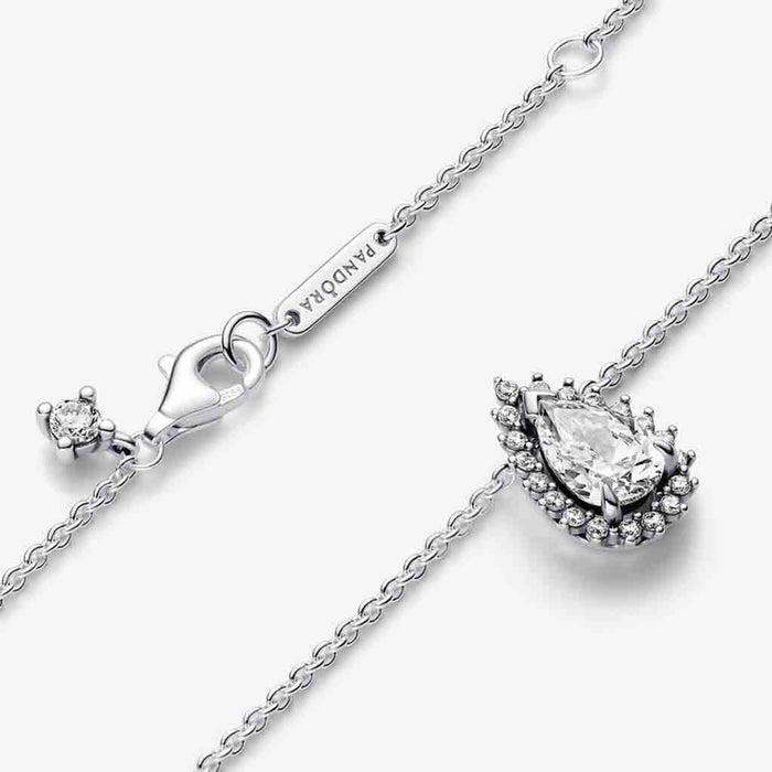 PANDORA : Sparkling Pear Halo Collier Necklace - PANDORA : Sparkling Pear Halo Collier Necklace