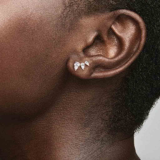 PANDORA : Sparkling Pear Stud Earrings - PANDORA : Sparkling Pear Stud Earrings