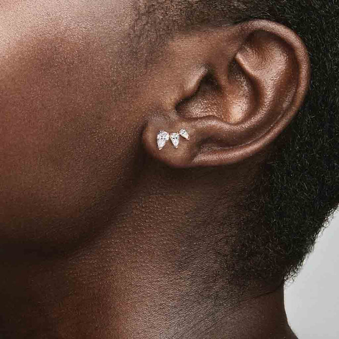PANDORA : Sparkling Pear Stud Earrings - PANDORA : Sparkling Pear Stud Earrings