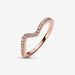 PANDORA : Sparkling Wave Ring - Rose Gold Plated -