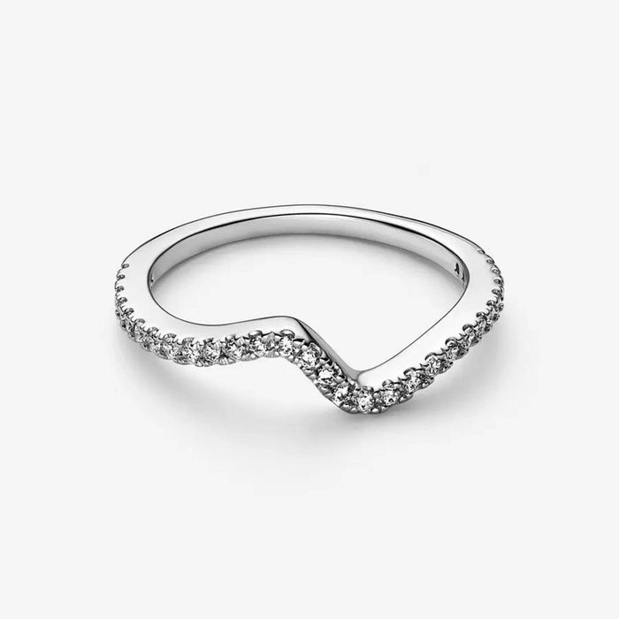 PANDORA : Sparkling Wave Ring - Sterling Silver -