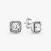 PANDORA : Square Sparkle Halo Stud Earrings -