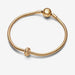 PANDORA : Studded Clip Charm in Gold Plated - PANDORA : Studded Clip Charm in Gold Plated