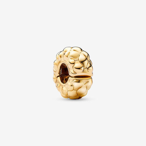 PANDORA : Studded Clip Charm in Gold Plated - PANDORA : Studded Clip Charm in Gold Plated